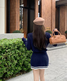 【3色】2点セット ミニドレス キャバドレス セクシー 大人可愛い ニットカーディガン＋ハイウエストプリーツスカート セットアップ  お出かけ デート 出勤 LW2-OYF2585