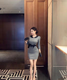 Lady's coco ミニドレス キャバドレス シースルー バイカラー タイトワンピース セクシー ミニ丈 ボディライン 着痩せ LW2-XKDD335A-3168-Oct17