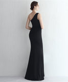 【4色】Lady's coco ロングドレス キャバドレス セクシー サテン 細見え ワンショルダー タイト マーメイドドレス パーティー 結婚式 イブニングドレス JC2-YEY18987