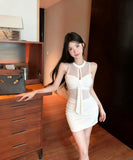 【2色】 ミニドレス キャバドレス セクシー オフショルダー ミニ丈 コットン素材 ストレッチ  デート LW2-DD5837