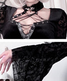 【2点セット】 セクシー コスプレ ハロウィン レトロ ゴシック ベルベット シスター ハーネス アンダーグラウンド パンク スリット JC2-XJJ235