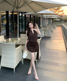 ミニドレスキャバドレスホルターネックセクシー非対称セレブ風バックレス WQ2-XKD-D529-6811-Apr7