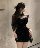 【2色】ミニドレス 透け感 エロかわいい キラキラ セレブ風 XH2-ZRD882405DXH417