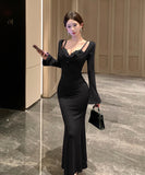 【2色】ロングドレス キャバドレス セクシー フェイクレイヤード レーストリム キャミソール 谷間魅せ 上品 タイト マーメイドワンピ 指名 JC2-DD6075