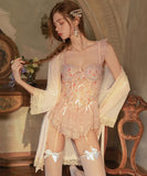 Lady's coco セクシー コルセット シースルー レースランジェリー  カップ付き LW2-GR6342