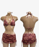 【3点セット】三角ビキニ水着ビキニホルターネック花柄セクシーワンピース海温泉SNS話題 WQ7-DP-A33751