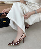 【3色】ハイヒール バックストラップサンダル ポインテッドトゥ サテン ドット柄 ガーリー デート お出かけ JC5-JLG-MZU-8919-2