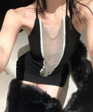 ミニドレス キャバドレス セクシー ホルターネック シアー切り替え タイトワンピ キラキラ 透け感 夜遊び 指名 JC2-XHY9315