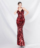 【6色】ロングドレス キラキラ パーティードレス ワンーショルダー お姫様 誕生日 演奏会 イベント宴会 WQ2-YEY31579#