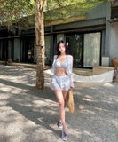 4点式セット ビキニ水着ホルターネックフリルセクシーワンピースエレガント気質 体型カバー WQ7-GM-adn004