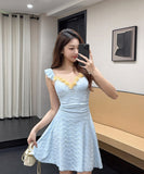 【3色】ミニドレス キャバドレス セクシー  花柄キャミワンピース  レギンスセット  ウエストマーク  フェミニン 大人可愛いコーデ  Vネック  LW2-DD5956