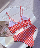 ビキニ水着フリルチック柄モノキニセクシー体型カバービーチ海モノキニタンキニ旅行 WQ7-XYX-ZK2694