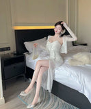 【4色】ロングドレス キャバドレス 2点セット  ボディコン エレガント メッシュ ナイトウェア パーティー 指名 JC2-DD5517