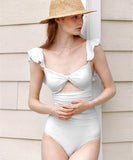 【2色】ビキニ水着モノキニフリルタンキニ体型カバー谷間見せ大人可愛い旅行ビーチ海 WQ7-DP-A10048