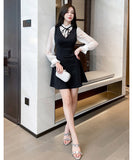 ミニドレス キャバドレス セクシー ハイネック レース切替 Aライン お腹カバー タイトシルエット パーティー デート 女子会 結婚式のお呼ばれ JC2-YM8865