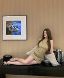 ミニドレス キャバドレス セクシー ビジュー ホルターネック エレガント細見え 通勤・お呼ばれに最適 JC2-XKDD310-3088-Sep5