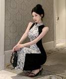 ロングドレスレースタイトドレス着痩せ気質中華風セクシーエレガントおしゃれ WQ2-ZED886358DXH348A