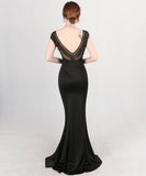 【4色】ロングドレスマーメイドドレスナイトドレスエレガントオフショルダーセクシー高級感手作りドレス宴会パーティー演奏会 WQ2-YEY8050#