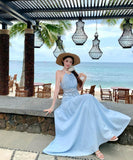 ロングドレスホルターネックサンドレス刺繍セクシーレースAライン着痩せ気質旅行ビーチ海 WQ2-CD4-516-52750680