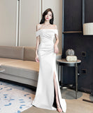 【2色】ロングドレス キャバドレス セクシー ストラップレス エレガント スリット入り パーティー 二次会 誕生日 JC2-YM9207