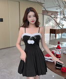 ミニドレス キャバドレス セクシー クリスマス フェザー切り替え ボリュームスカート キャミ ワンピ クリスマス パーティー JC2-DD6120