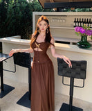 【2色】 ロングドレス キャバドレス セクシー チューブトップワンピース リボンデザイン カットアウト ウエストマーク 大人可愛い  LW2-XHY918382