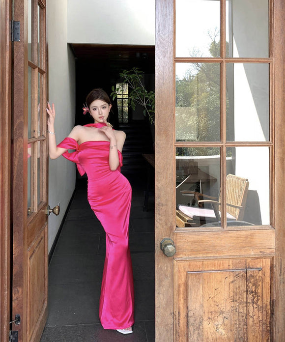 ロングドレスオフショルダーセクシーナイトクラブキャバドレス高級感パーティーキャバクラ WQ2-XHY2023