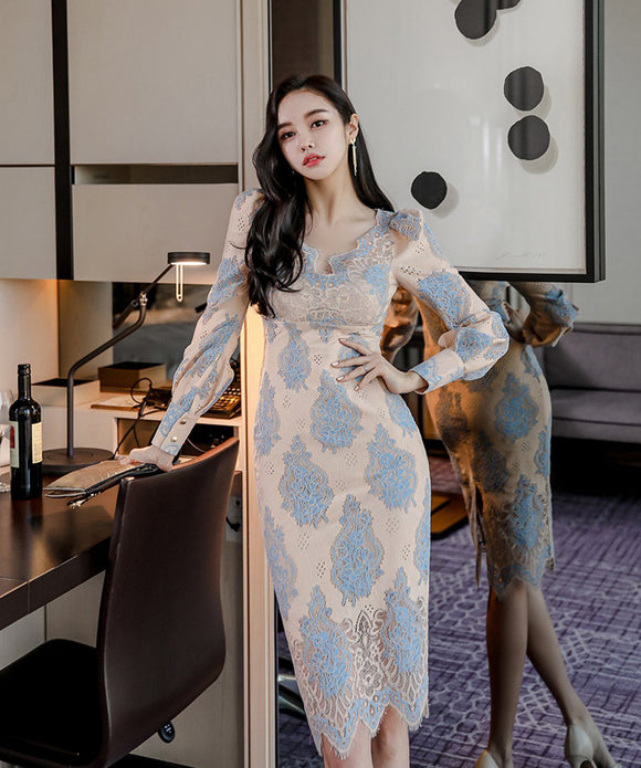 ミニドレス キャバドレス かわいい 新作 レース ゴージャス 手作り 宴会 MY2-JW0318NE49