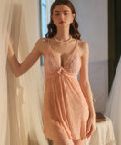 【3色】セクシー ルームウェア キャミソールネグリジェ レース パジャマ Vネック  KS8-GR5909