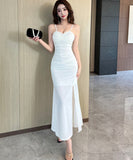 【3色】ロングドレス セクシー スリム 美シルエット スリット入り ボディコン キャミワンピ パーティー 二次会 JC2-DD5650