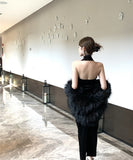 Lady's coco ロングドレス キャバドレス セクシー Vネック レーストリム バックレス ホルターネック スリット入り エレガントドレス 結婚式 二次会 披露宴 パーティー 上品 LW2-DD5925