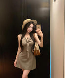 Lady's coco ミニドレス キャバドレス セクシー キラボシ レトロ ウエストシェイプ デート LW2-XKDZD335A-3105-Sep21