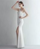 【4色】Lady's coco ロングドレス キャバドレス セクシー サテン 細見え ワンショルダー タイト マーメイドドレス パーティー 結婚式 イブニングドレス JC2-YEY18987