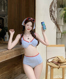 水着ビキニセクシーハイウエストモノキニ温泉ビーチ海タンキニ WQ7-YWYC142