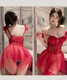 【3色】ルームウェア ランジェリー セクシー ボディフィット レースアップ パッド付き ワイヤー入り シースルーメッシュ 透け感 誘惑 JC8-JJ1680