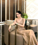 ロングドレス セクシー ワンショルダー バックレス フレンチエレガント 誕生日パーティー イブニング用ドレス JC2-CD3-260-70230620