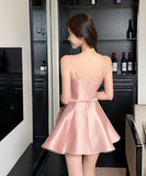 【2色】ミニドレスパーティードレスAライン着痩せ気質セレブ風宴会誕生日パーティーカワセクシー高級感 WQ2-ZED889865GT347