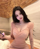 Lady's coco ミニドレス キャバドレス セクシー レトロ ウエストシェイプ パーティー デート LW2-XKDD335A-3135-Sep17