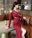 Lady's coco ロングドレス キャバドレス セクシー カットアウト スリット入り マーメイドドレス 指名 パーティー イベント JC2-ZED889186DXH343B