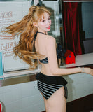 ビキニモノキニ水着セクシーホルターネックフリル大人可愛い海ビーチ温泉 WQ7-SD3507