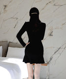 ミニドレス キャバドレス 大人可愛い 気質 セレブ風 韓国っぽ 着瘦せ Aライン MY2-ZRD885326A71