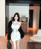 【2色】 ミニドレス キャバドレス セクシー オフショルダー ミニ丈 コットン素材 ストレッチ  デート LW2-DD5837