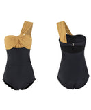 水着モノキニタンキニビキニリボン体型カバー露出控えセクシーリボンワンショルダー温泉ビーチ海 WQ7-DP-A31489