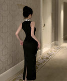 ロングドレスレースタイトドレス着痩せ気質中華風セクシーエレガントおしゃれ WQ2-ZED886358DXH348A