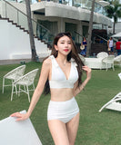 【2色】ビキニ上下セット水着モノキニ谷間見せセクシー温泉大人可愛いリボン旅行海 WQ7-YQHHA6AA3ALL