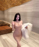 Lady's coco ミニドレス キャバドレス セクシー レトロ ウエストシェイプ パーティー デート LW2-XKDD335A-3135-Sep17