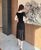 【3色】Lady's coco ロングドレス キャバドレス セクシー シースルー タイトワンピース  ロング丈 大人可愛い LW2-DD5833