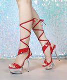 ハイヒール クリアヒール キラキラ  ビジュー ストーム付きピンヒール 美脚効果 歩きやすい 靴 セクシー サンダル LW5-JJ190-Q23