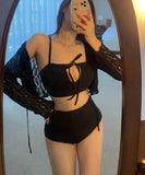 【2色】ビキニ水着モノキニフリルタンキニ体型カバー谷間見せ大人可愛い旅行ビーチ海 WQ7-BY3114