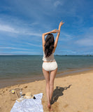 【2色】ビキニ水着フリル温泉ビーチ海モノキニタンキニ体型カバー WQ7-CF-QM9149